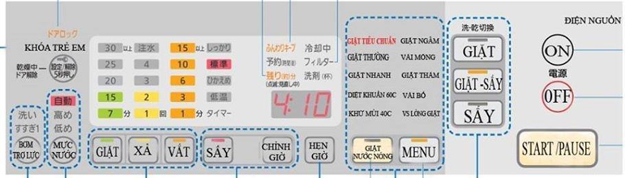 bảng điều khiển máy giặt nội địa nhật