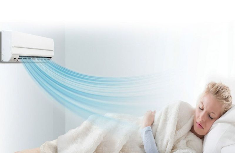Bật điều hòa khi ngủ 